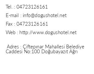 Dou Hotel Doubeyazt iletiim bilgileri